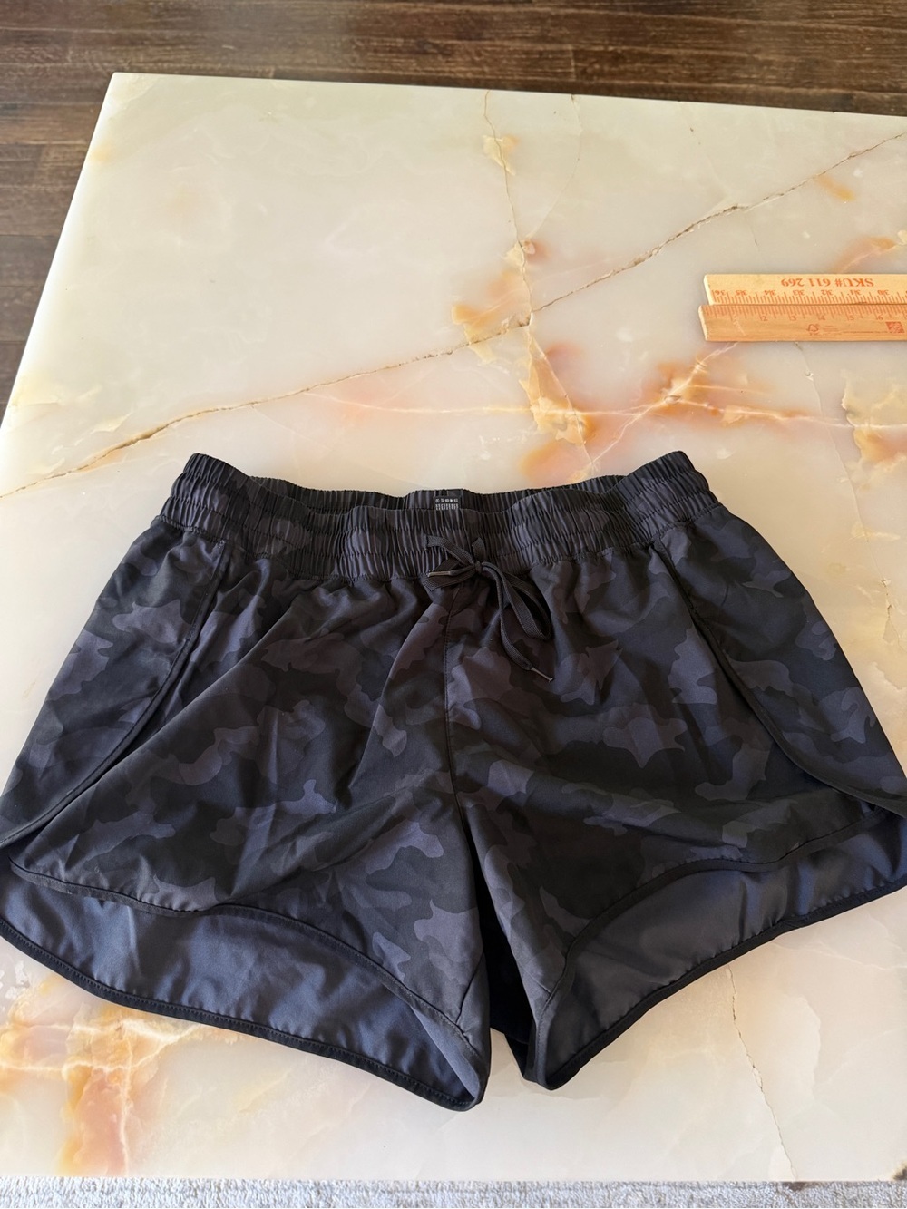 90 Degree By Reflex Black Camo Athletic Shorts